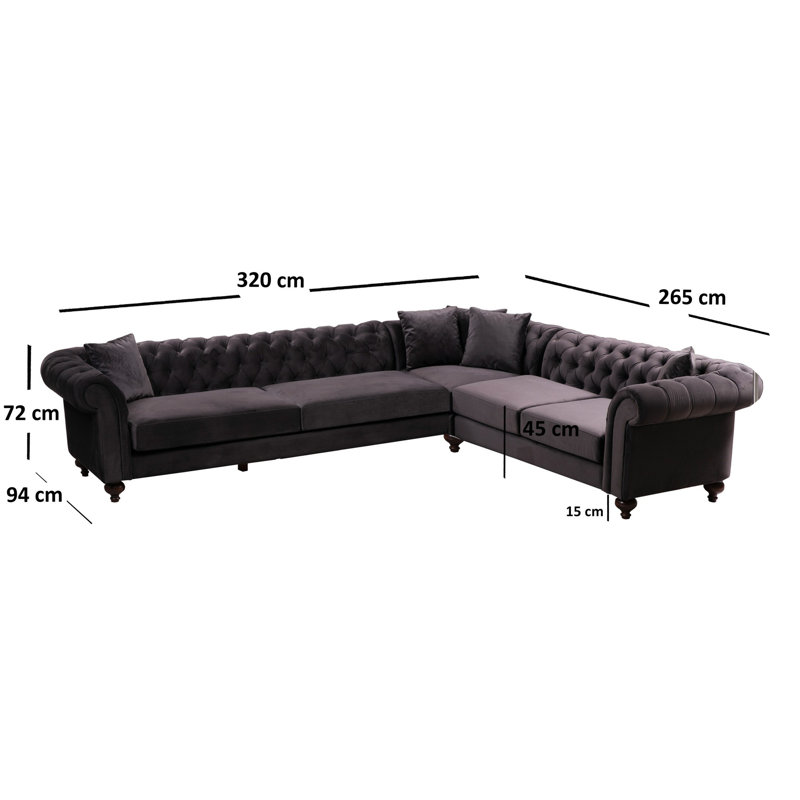 Canapé modulaire d'angle de 125,98 po, Face à la gauche
