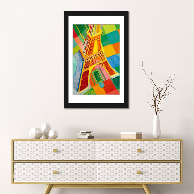 « tour eiffel (tour) » par reproduction d’art sur toile Robert Delaunay, H 32 po x l 24 po x P 1 po, Papier avec cadre noir