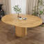 Table de salle à manger extensible ovale avec rangement à 2 niveaux-2064249738