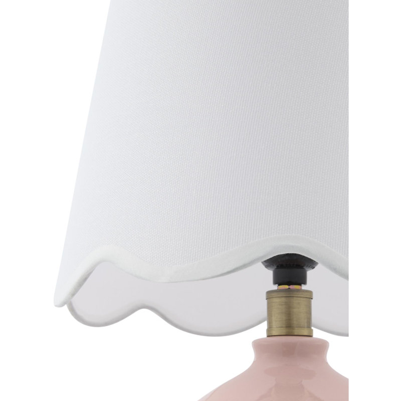 Lampe de table Amecia, Rose, Blanc, Lin lin