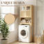 Armoire de toilette 66,93 po en bois original avec portes doubles en rotin