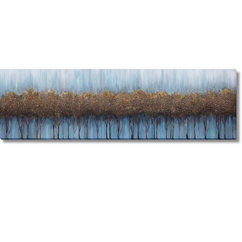 Art mural sur toile Golden Dusk Woodland - 20 po x 71 po