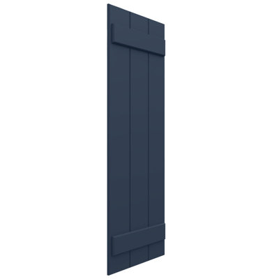 10 3/4"W x 42"H EnduraCore Composite Two Board Joined Board-n-Batten Shutters, Starless Night Blue (Per Pair - Hardware Not Included)