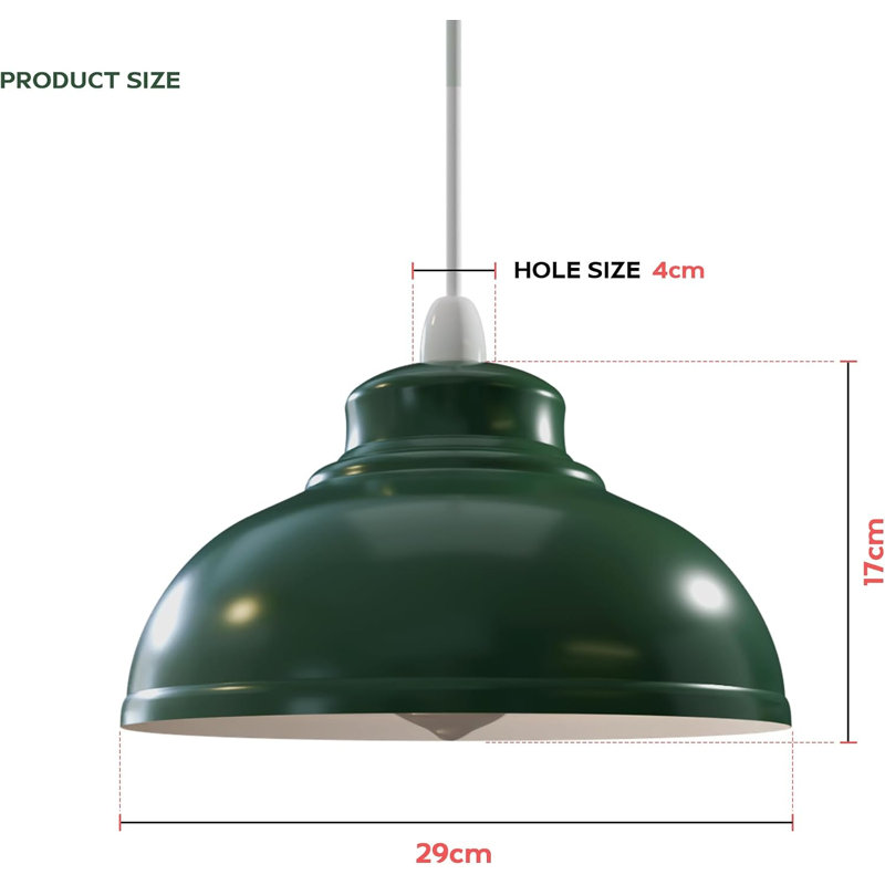 17 cm H Curved Lamp Shade, Green