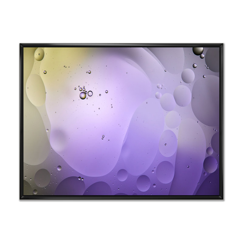 Encre mauve miser sous l'eau II - décoration murale moderne en toile, H 8 po x l 12 po x P 1,5 po, Cadre flottant noir