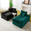 Green&Black Turtle Velvet Double Chaise Lounge Multifunctional Lazy Sofa-267142287
