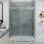 Opal Mirage MCOCOD Porte de douche coulissante simple sans cadre à fermeture en douceur avec verre transparent de 3/8 po (10 mm) de l 51 à 54,75 po x H 76 po