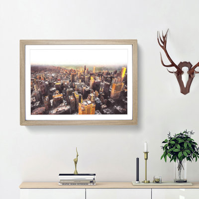 Flying over the Chicago Skyline - Picture Frame Graphic Art Print