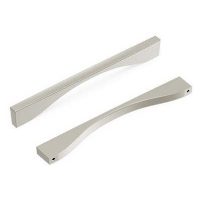 Channel Collection Handle Pull -  8-13/16" Center to Center Cabinet Pull Satin Nickel - Contemporary Hardware for Drawers & Cabinets