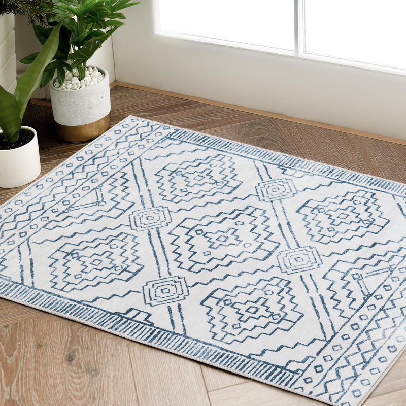 Kevontre Chenille Mashine Washable Vintage Indoor Arae Rug with Non-Slip Backing for Bedroom Living Room Kitchen Entryway