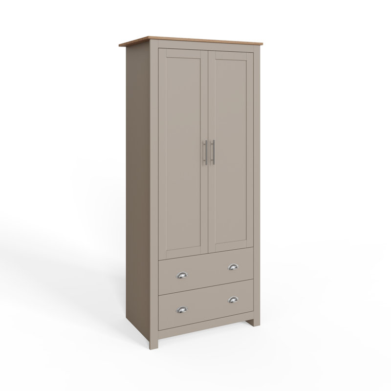 Loretta 2 Door Wardrobe, Soft Grey