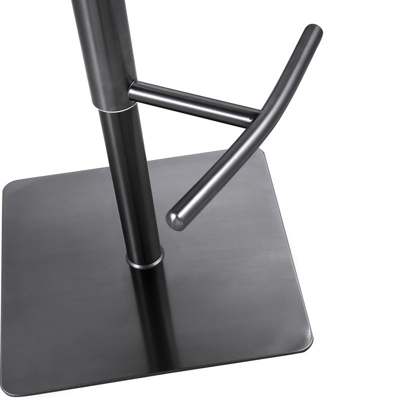 Tabouret tournant à hauteur réglable Kristen, Noir, Ébène