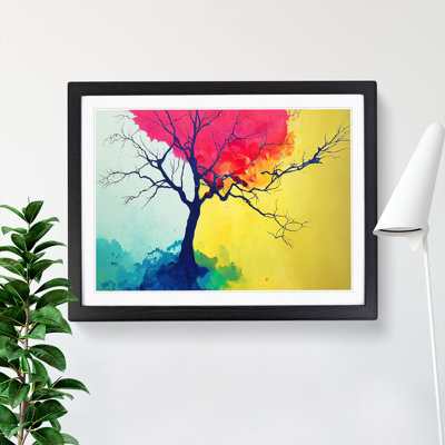 Bright Colourful Tree Abstract - Single Picture Frame Painting