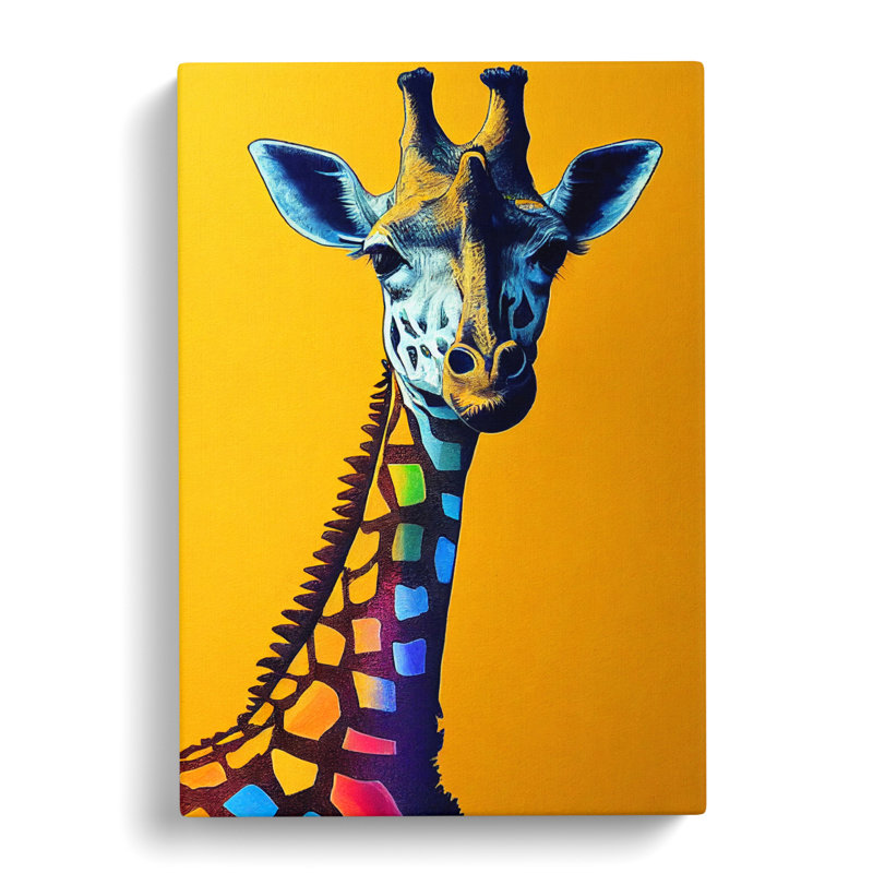 Giraffe Crayon - Wrapped Canvas, 60cm H x 40cm W x 3cm D