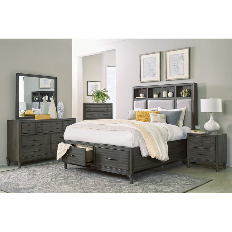 Commode 5 pièces de style moderne et transitionnel pour chambre à coucher 1 pièce
