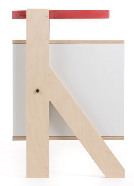 Leanne 3 Door Sideboard, Snow White and Blue/Red