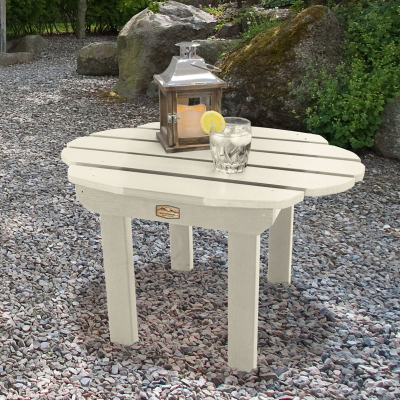 Table d’appoint en plastique Wyona, Blanc délavé