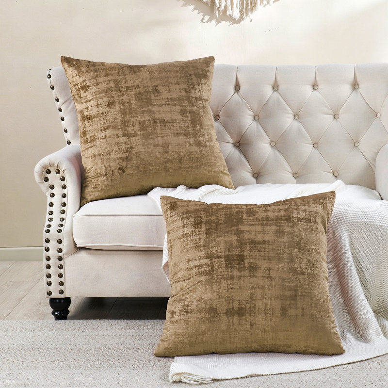 Textured Velvet Euro Reversible Pillow Cover, Tobacco Brown