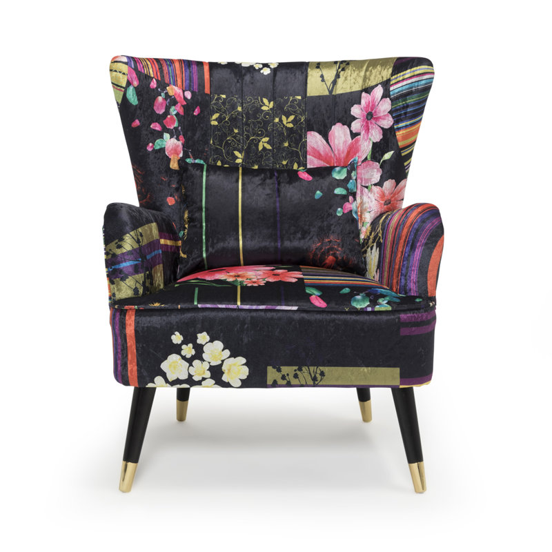 Yair Upholstered Accent Chair, Black