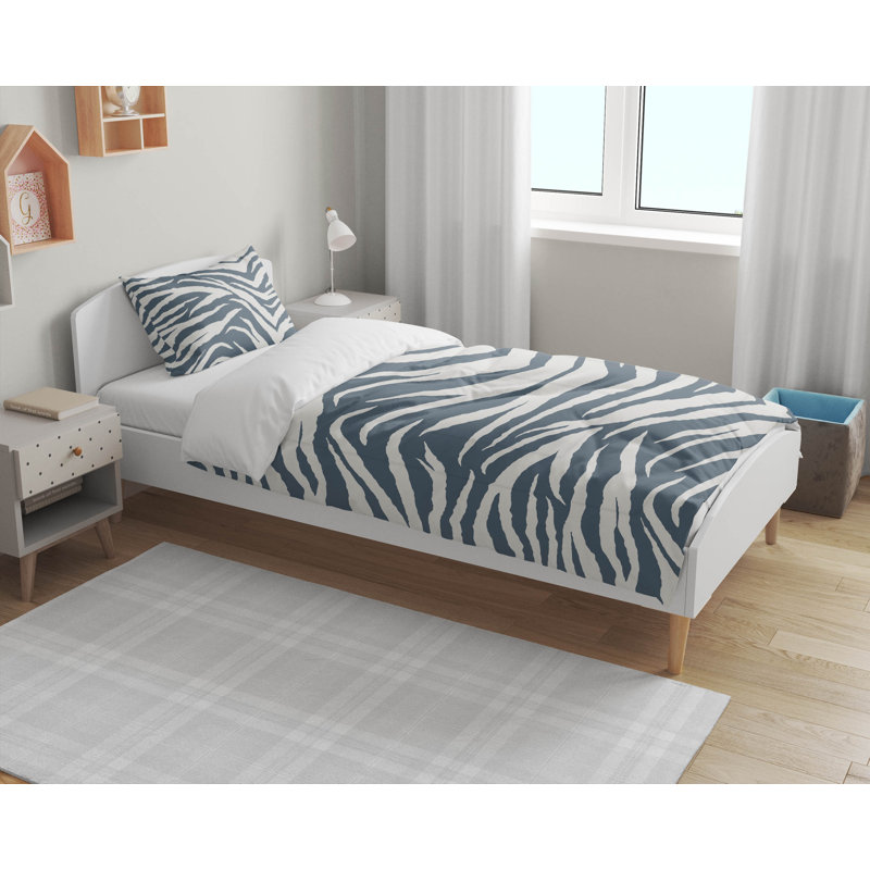 Zebra Patch Comforter Set, Blue