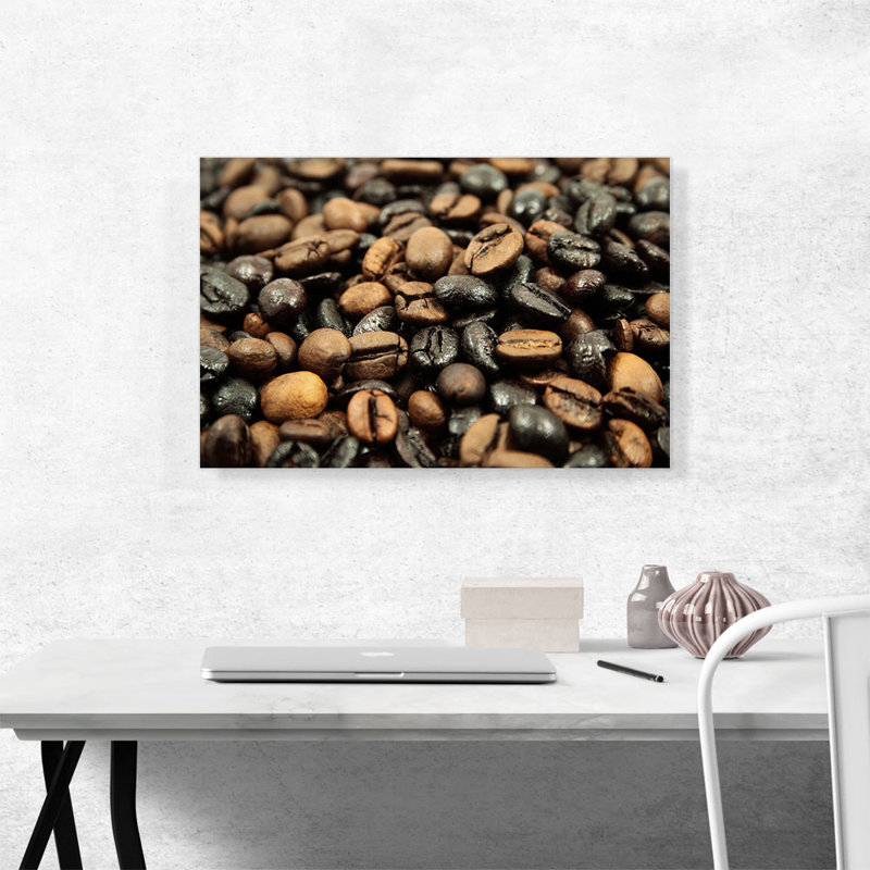 Coffee Beans Coffee Shop Decor - reproduction de photo sur toile tendue, H 18 po x l 26 po x P 0,75 po