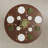 Round dining table, black walnut, brown