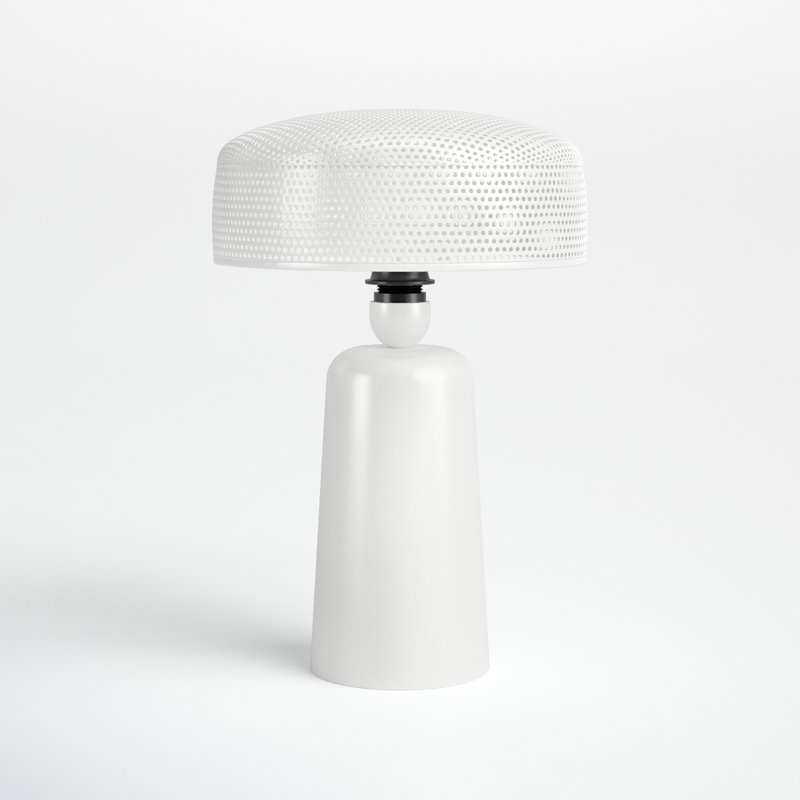White Iron Dome Shade Modern Table Lamp