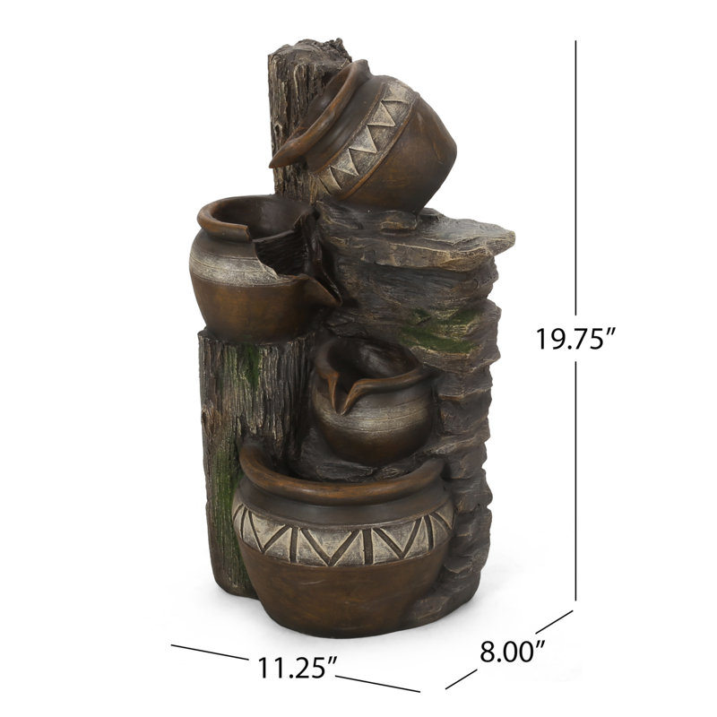 Daley Weather Resistant Floor Fountain with Light