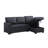 Black Faux Leather Pull-Out Sectional Sofa with Storage Chaise and Sleeper Function