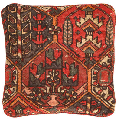 Oreiller de tapis rétro noué à la main 20 po Pasargad
