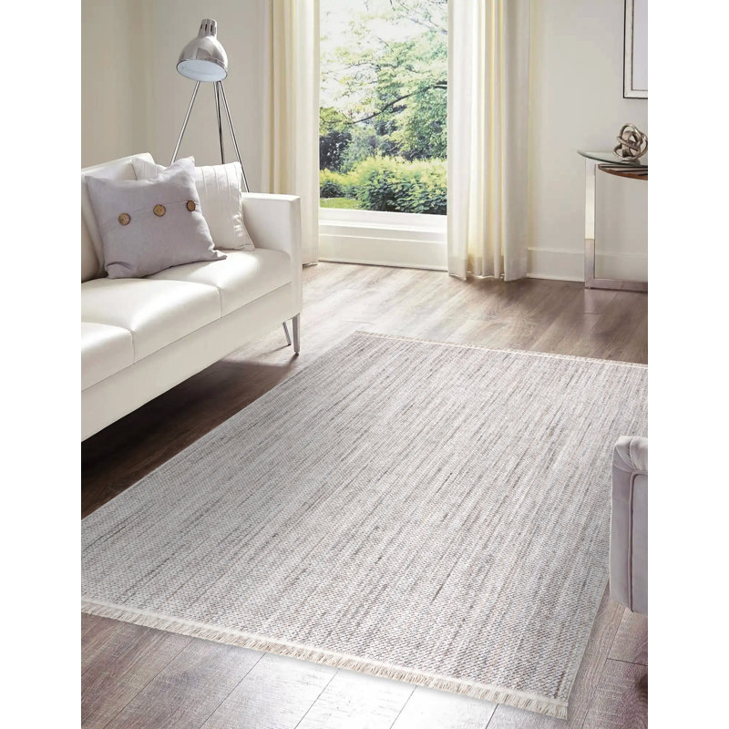 Daemyn Solid Colour Flatweave Area Rug, Rectangular 120 x 170cm