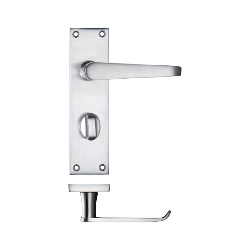 Thon Bathroom Door Handle, Satin Chrome