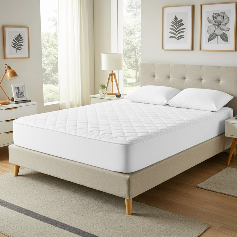 Luxury Microfiber Quilted Mattress Protector - Soft, Breathable, Machine Washable and Hypoallergenic, King