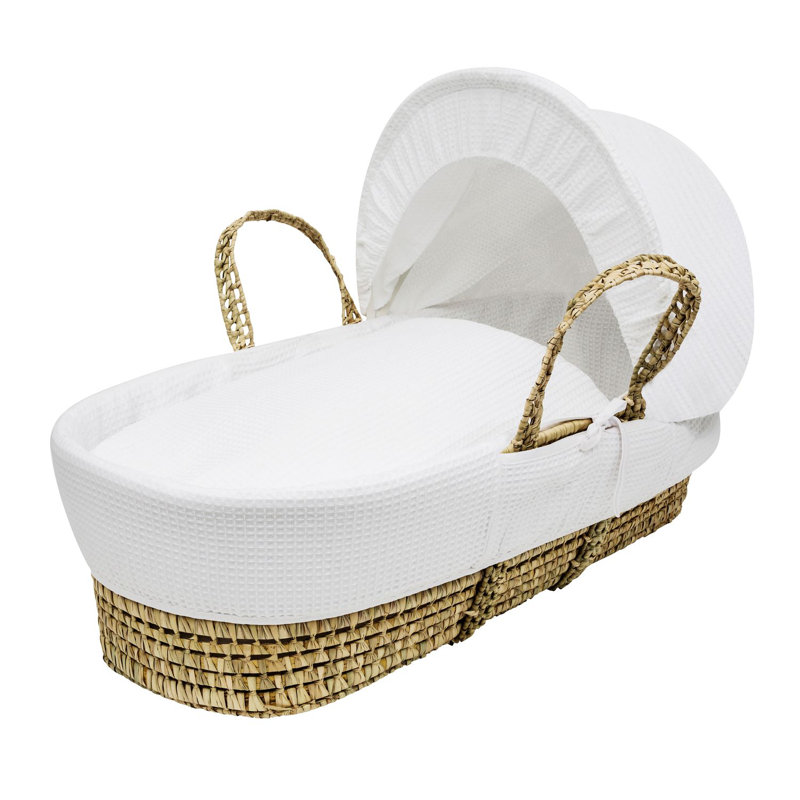 Moses Basket with Bedding with Mattress, White