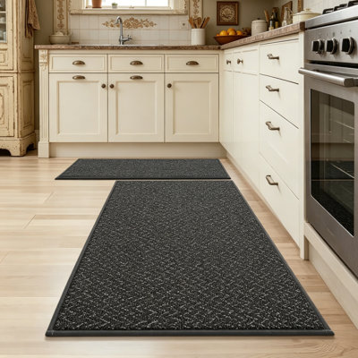 Non-Slip Washable Kitchen Runner Rug Set of 2, Absorbent
