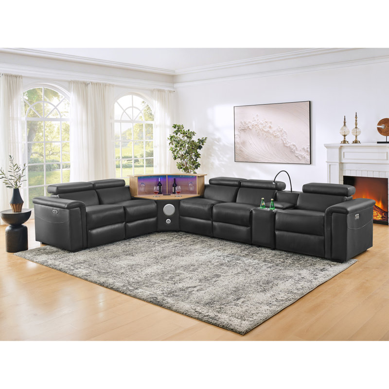Canapé inclinable moderne en cuir synthétique avec rangement
