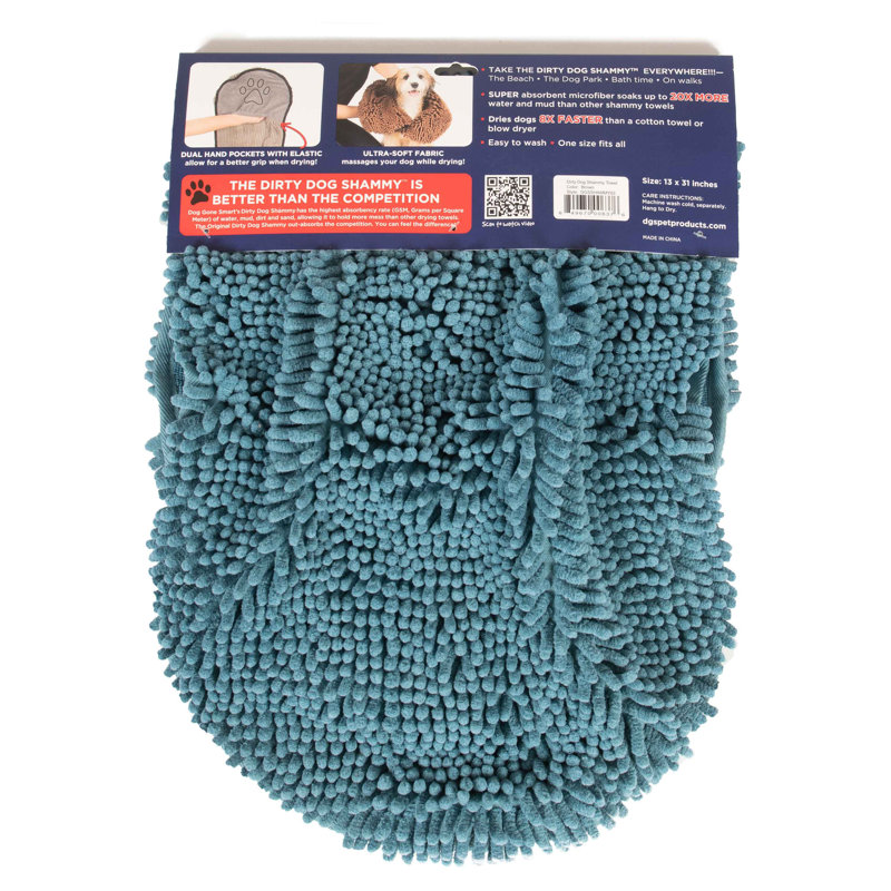 Serviette Shammy pour chien sale, Bleu