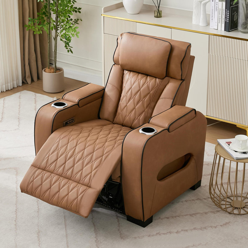 Fauteuil inclinable électrique Sizemore, Brun
