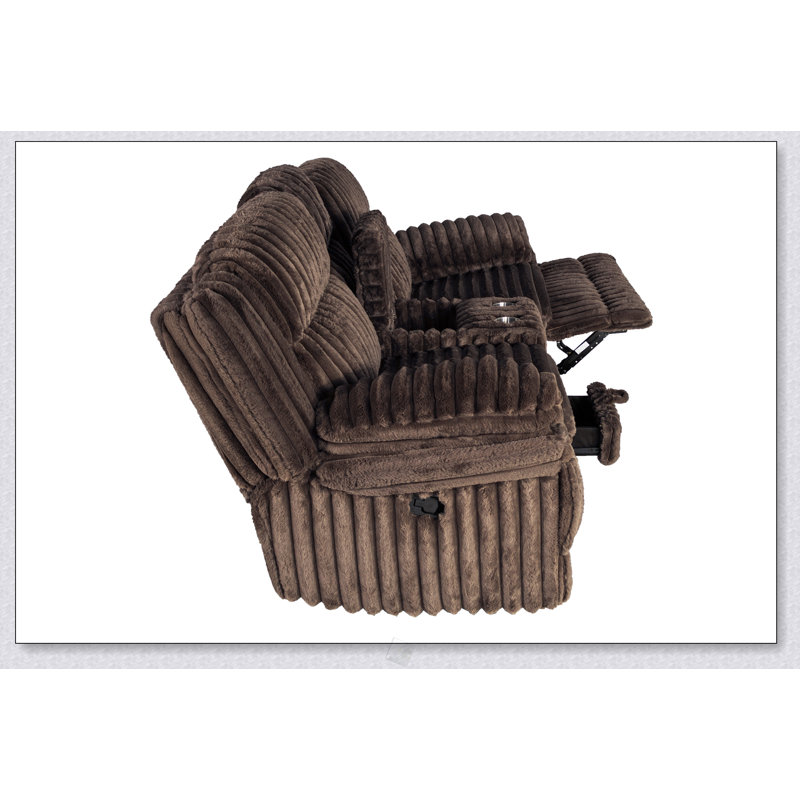 Causeuse inclinable en velours côtelé Living Room, Chocolat