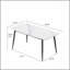 Table de salle à manger moderne moderne en pierre artificielle à bord arrondi avec pieds en métal noir pour 6 à 8 personnes, durable et facile à nettoyer-1341616537