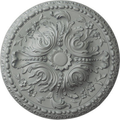 Endurathane Alexa Ceiling Medallion, 20 1/2"OD x 1 7/8"P (Fits Canopies up to 2 7/8")Hand-Painted Steel Gray Finish