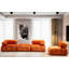Élégant canapé 1 place, revêtement orange, 37,4 po x 37,4 po x 29,5 po | Structure en bois de hêtre et en carton, tissu 100% polyester | Mousse souple 28 po pour le confort, dossier et accoudoirs amovibles | Parfait pour les salons modernes et les hôtels-392721386-429877781