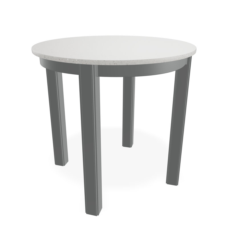 Outdoor Round Side Table, Snow/Graphite, Acrylic