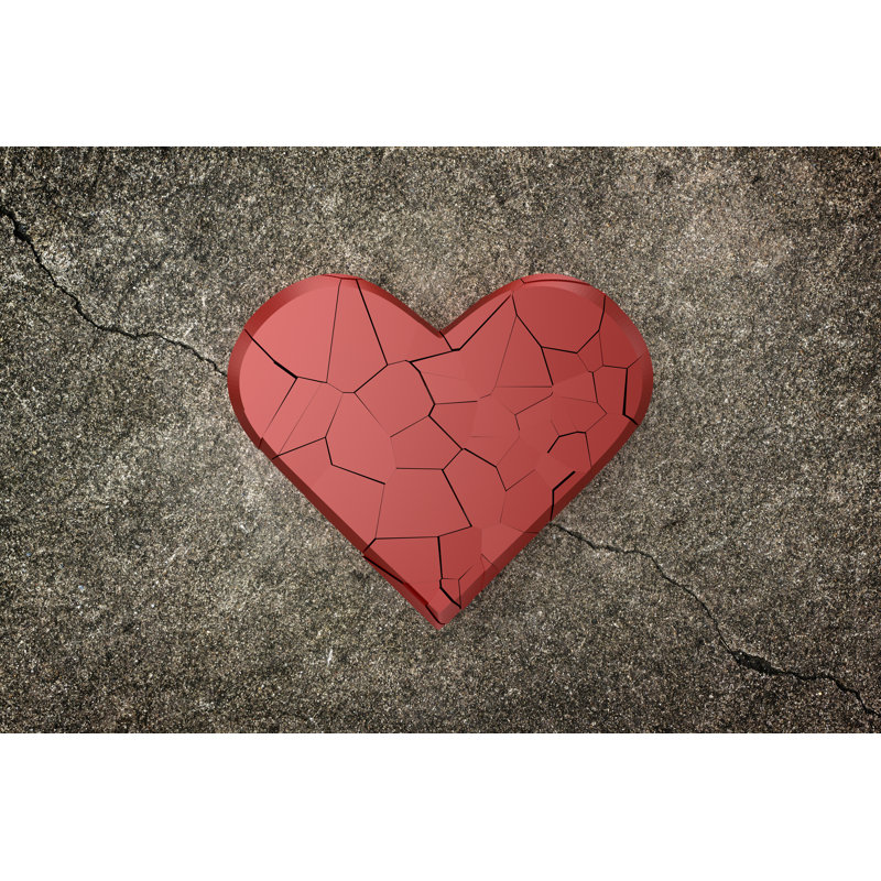 Broken Heart - Wrapped Canvas Print, 30cm H x 46cm W x 3.8cm D