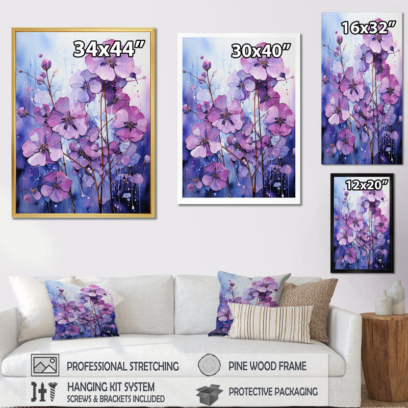 «Mystical Allure I» sur toile, Cadre flottant blanc, H 44 po x l 34 po x P 1,5 po