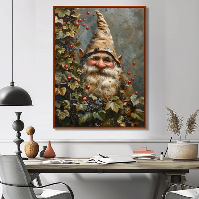 Gnome de jardin d'automne rouge et vert