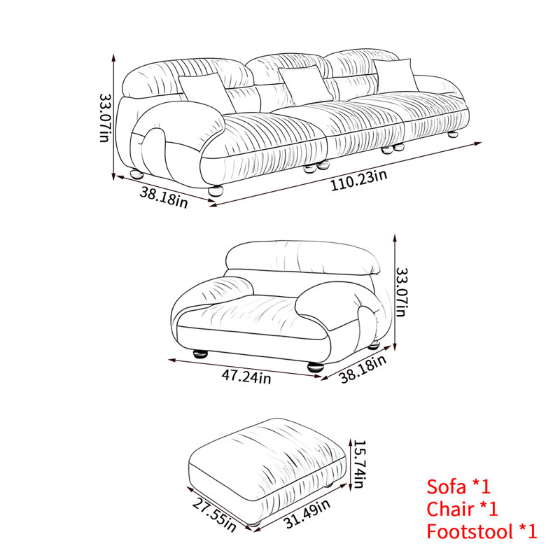 Traditional Chinese style straight row sofa set