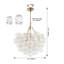 Lustre suspendu doré avec abat-jour sphérique en verre transparent fileté - Hauteur réglable, idéal pour le salon, la salle à manger, la cuisine (sans ampoules)-834005114
