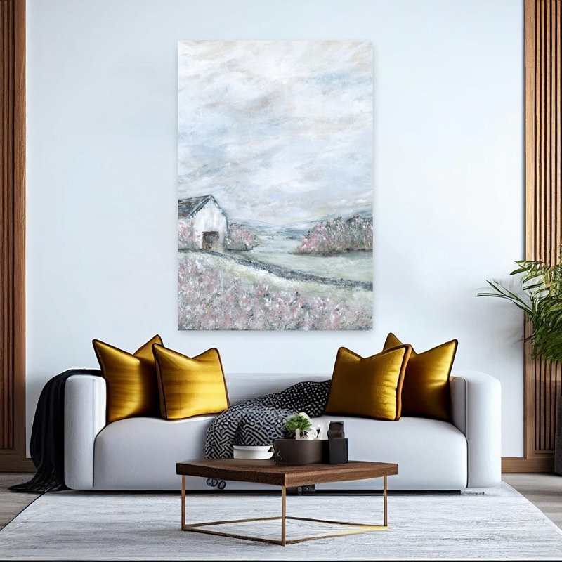 Été, abstrait, paysage contemporain, architecture, art, H 60 po x l 40 po