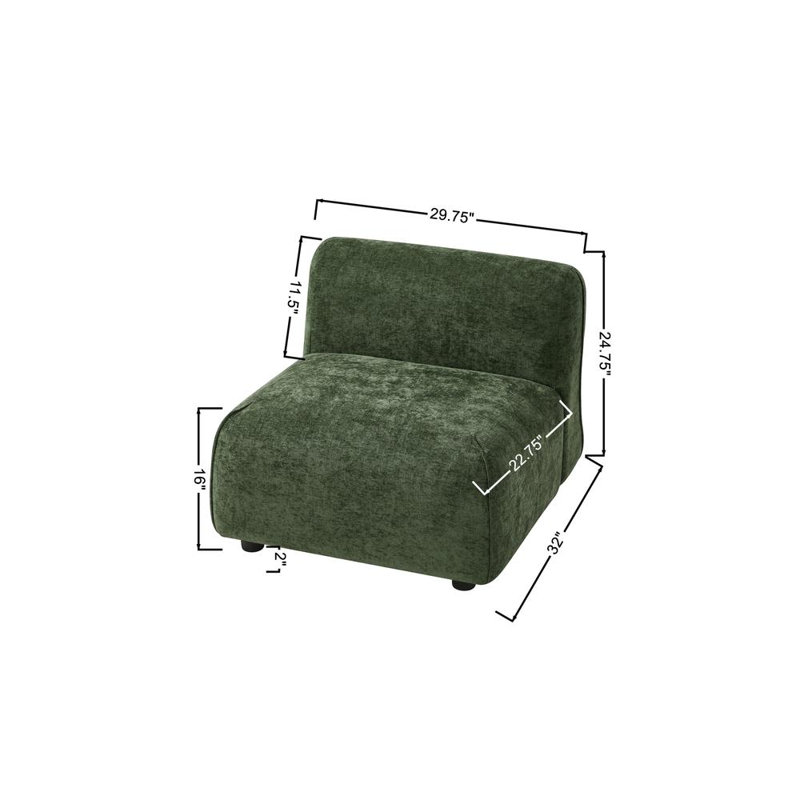 Chaise d'appoint moderne, Vert